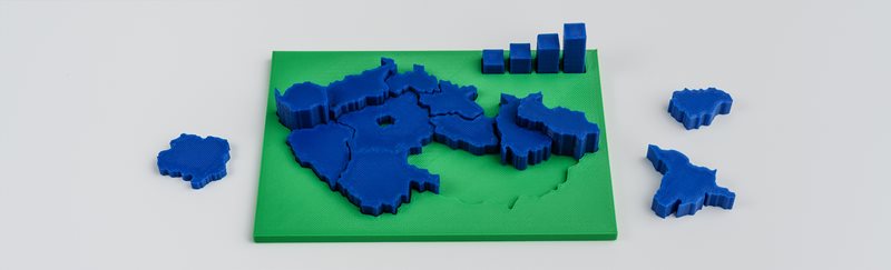 3D model of a cartogram in BE3D Academy lesson project