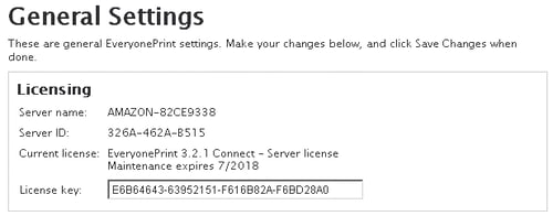 EveryonePrint-License-Settings-Server-Information-and-Maintenance-Expiration